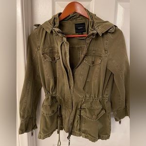 Distressed cargo green jacket